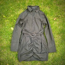 Pretty Little Thing Black, Belted Long Sleeve Shirt Style Dress, Size 12, LOOK!!