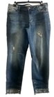 Cato Mid Rise Modern Fit Skinny Distressed Raw Hem Women's Denim Ankle Jeans 12 — photo 1