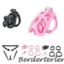 New Compact Resin Male Chastity Cage with 4 Rings Restraint Male Chastity Device