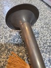 Antique Edwardian  Brass Coach Horn c1900 Hunting Carriage Signal patina 30" — photo 2
