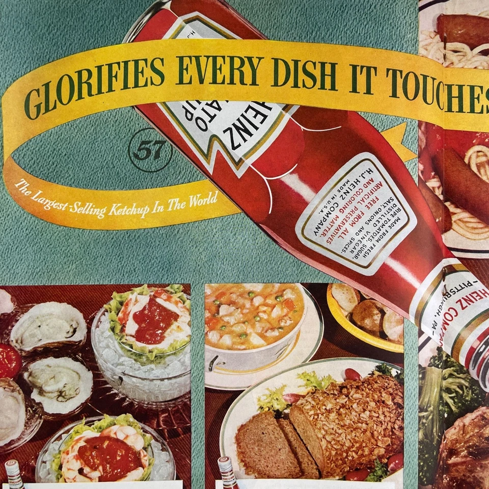 Heinz Tomato Ketchup Vintage Print Ad 1942 Pittsburgh PA u Original - Image 2 of 4