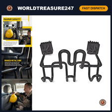 3-Hook Hard Hat Holder for Truck Headrest, Steel Hanger for Caps, Jackets, Bags