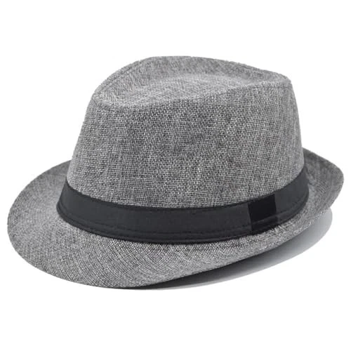 1920 Accesorios para Hombre 20s Gatsby Gángster Disfraz Sombrero de Panamá-Gris Oscuro Foto 3 de 4