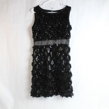 Forever Dress Women's M Black Sleeveless Sequin Zip Party Dress - Very Good!