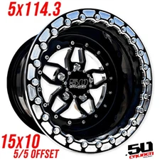 50 Caliber Racing 15x10 Ultra Light Beadlock Wheel 501 5x114.3 5x4.5 RZR Pro R