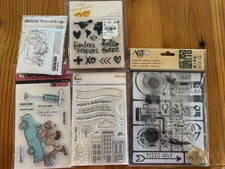 Travel Themed Clear Stamps -Lot of 5- Variety Of Brands