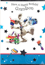 Have A Happy Birthday Grandson Card 9" x 6" (23cm x 15cm)