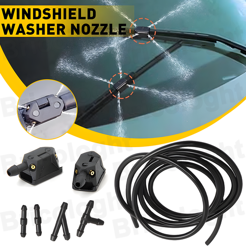 Universal Car Windshield Wiper Washer Squirter Nozzle Spray Jet Kit Fluid Hose T - Picture 1 of 10