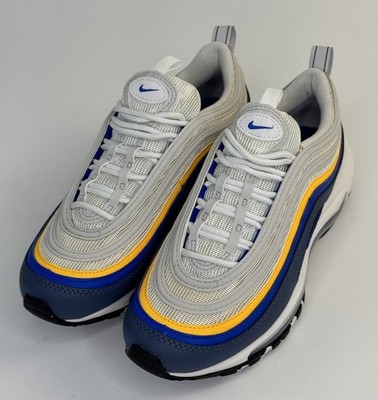 Nike Air Max 97 Shoes White Blue Laser Orange 921522-115 Size 5Y