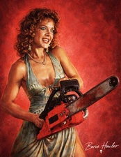 Boris Howler MICHELLE BAUER HOLLYWOOD CHAINSAW HOOKERS  8.5X11 Art Print SIGNED