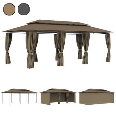 Garten Pavillon 6x3 Partyzelt Gartenzelt Gazebo Gartenpavillon, Vorhängen Wählen