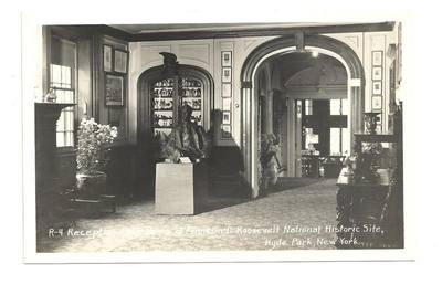 HYDE PARK NY FDR Roosevelt Home Reception Hall Vtg RPPC