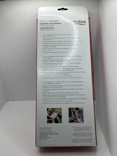 Britax Stroller Organizer with Insulated Cup Holders LG Center Compartment New - Picture 3 of 4