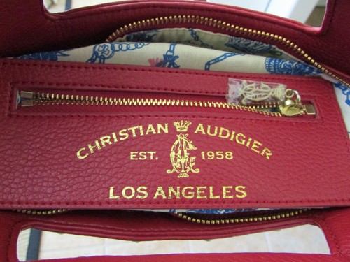 Rare Christian Audigier Los Angeles Large Red Tote "Koi Fish" NWOT - Picture 8 of 9
