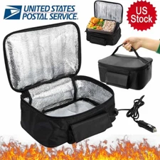 12V Portable Food Heating Lunch Box Heater Warmer Bag Car Home Charger Black NEW