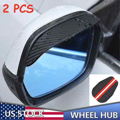 2pcs Black Rearview Mirror  rain Guard for Universal Car Accessories