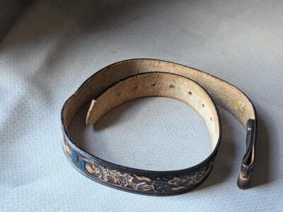 Vintage Tooled Leather Belt Horse Buckle Tex-Made Texas Western Acorns USA 26 il_1080xN.4080164780_1aj7.jpg main image 3