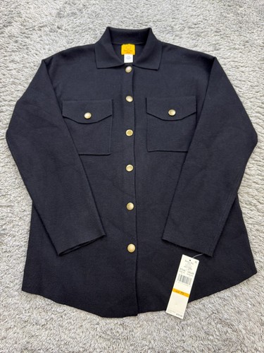 Ruby Rd Jacket Women PS Small Black Key Items Safari Button Shacket Sweater NWT - 第 1/9 張圖片