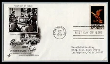 US FDC # 1344 6c Register & VOTE ArtCraft   1968, 9L779