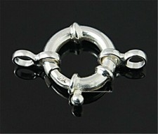 5Pcs 925 Sterling Silver Spring Ring Clasps Silver Jewelry Finding 21.5x10x2.5mm