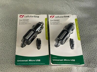 2 Stück CELLULARLINE Car Charger Auto Ladegerät Universal Micro USB