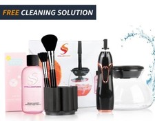 Makeup Brush Cleaner and Dryer with FREE SHAMPOO: Electric Spinner Tool Kit