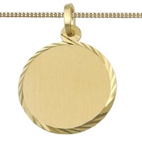 MäNner Frauen Gravur Platte Name Datum AnhäNger Echt Gold 333 Mit Kette 925/-VG