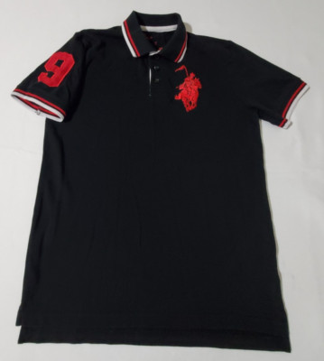 Polo Franky Max Polo Shirt Men's Small Black Red Big Pony Rugby | eBay