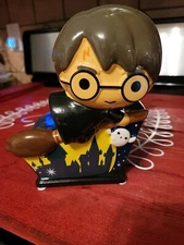Harry Potter Ceramic Coin Bank Piggy Bank New Flying On Broom Owl Painted