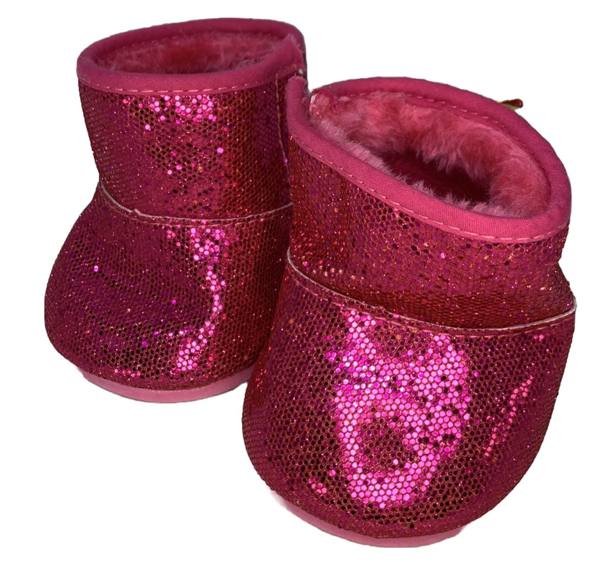 Build-A-Bear Dark Hot Pink Faux Fur Lined Sparkle Glitter Winter