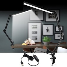 LED Folding Desk Lamp Eye Protection Dimming Long Arm Aluminum Working Study 10W