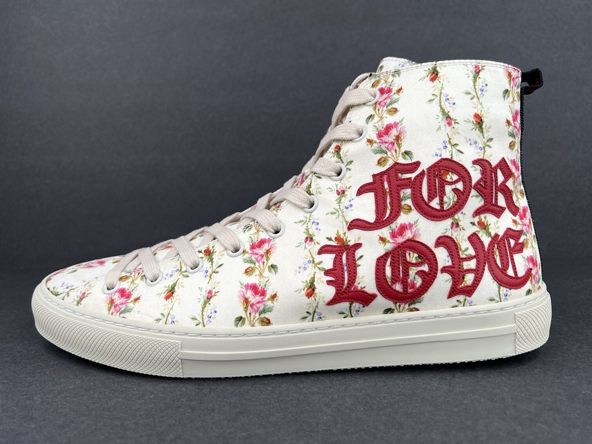 Gucci White and Red High-Tops with Signature Pattern VINTAGE GUCCI FINDS — White Gucci High Top Sneakers main image 3
