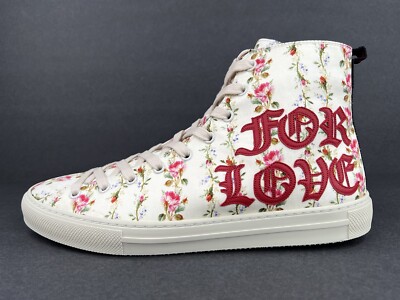 Gucci Major Blind For Love Rose Serie Print Satin High Top Floral Sneakers EU 38