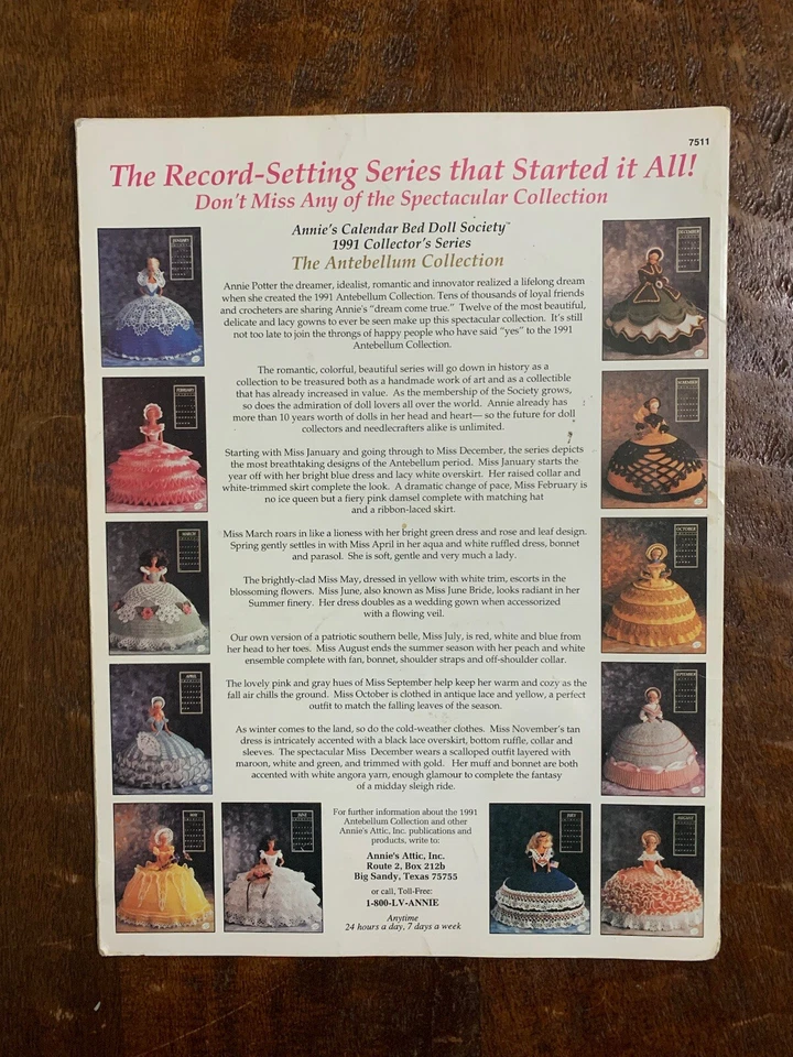 VTG Annie’s Calendar Bed Doll The Cotillion Collection Crochet Pattern Books - Image 3 of 4