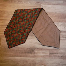 Brown Orange Fall Leaves Piping Table runner 41.5" x 10.25" Handmade New