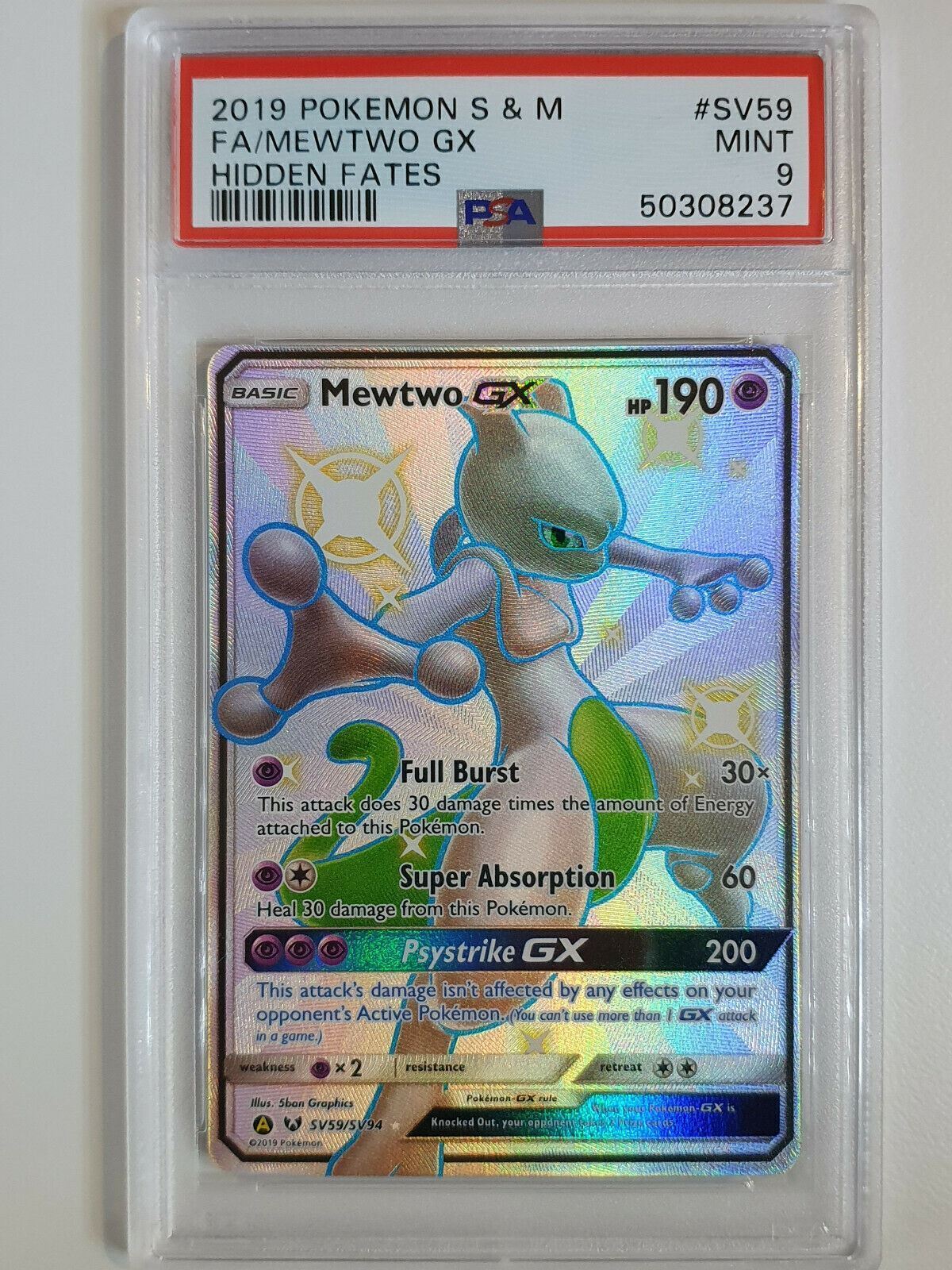  P - Mewtwo GX SV59/SV94 Ultra Rare - SM Hidden Fates Shiny  Vault : Toys & Games