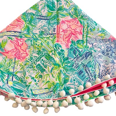 LILLY PULITZER Weihnachtsbaumrock rosa grün blau Bommel Bohemian Queen Neu
