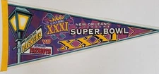 NFL Green Bay Packers Vs New England Patriots 12" x 30" Pennant, NEW (SB 31)