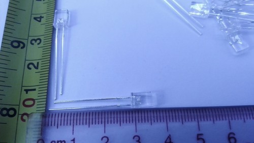Lámpara de luz LED rectangular cuadrada transparente con luz azul de 2x5x7 mm 50 piezas - Imagen 4 de 6