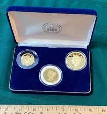 CARSON CITY 3-GOLD OVER BRONZE US COINS TRIBUTE SET IN CASE-NAT COLLECTORS MINT
