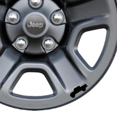 Black (Matte) - Fits Jeep GLADIATOR Decal Vinyl Rim Easter Egg Wheel (Set of 6)
