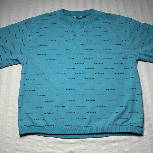 Vintage 80s Street Scenes Shirt Men's XL Turquoise Pullover Rad Beach California - 第 2/16 張圖片