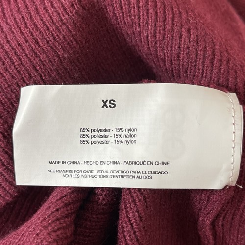 Nine West Women's V-Neck Sweater Fig Burgundy LS Knit Ribbed Sweater Size XS NWT - Picture 7 of 8