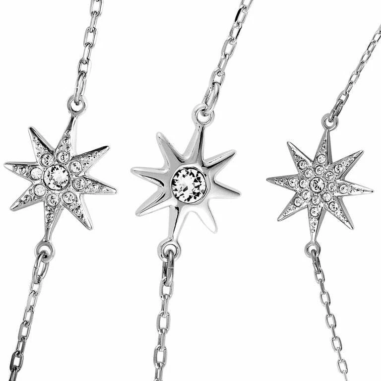 Simulated CZ Awesome Star Shape Tiny Pendant Women's Necklace In 935 Silver - Image 2 of 4