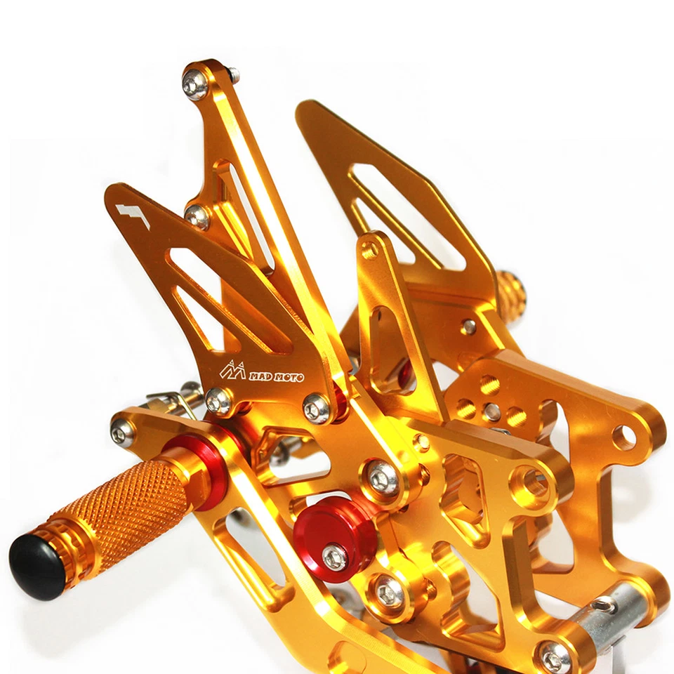 Juego trasero ajustable estriberas para motocicleta Yamaha YZF-R6 2017 2018 GD Foto 2 de 4