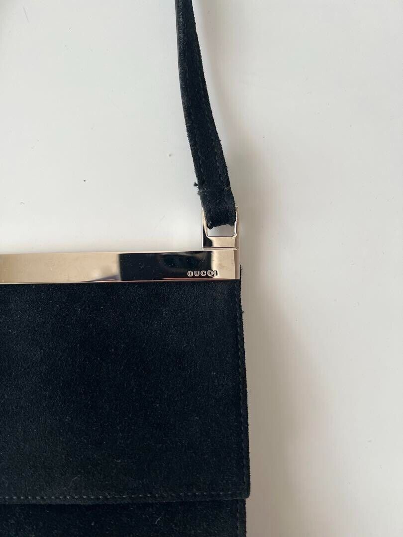 GUCCI by Tom ford 1990s Vintage Suede mini party bag Black GUCCI by Tom ford 1990s Vintage Suede mini party bag Black
