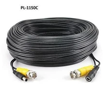 150ft CCTV Security Camera Male/Female DC Power Cable w/ BNC Plugs, 26 + 20AWG
