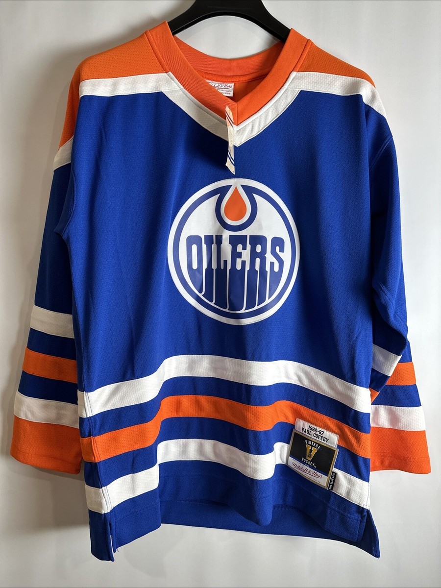 MITCHELL NESS EDMONTON OILERS Large PAUL COFFEY BLUE LINE JERSEY