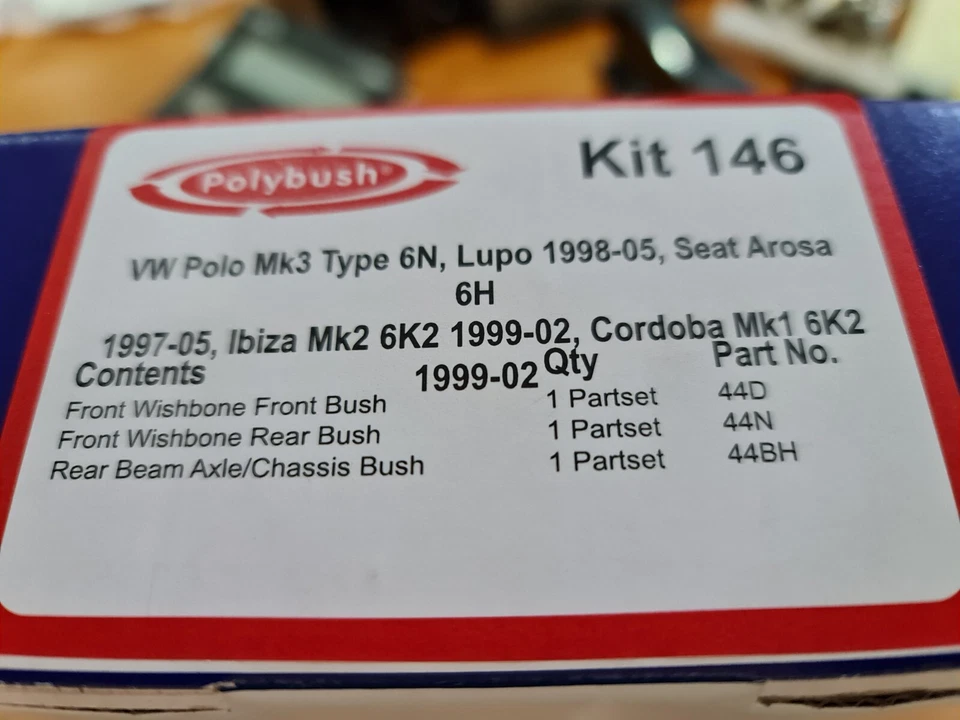 Polybush Vehicle Bush Set VW Polo Lupo Seat Kit 146 Foto 2 de 2