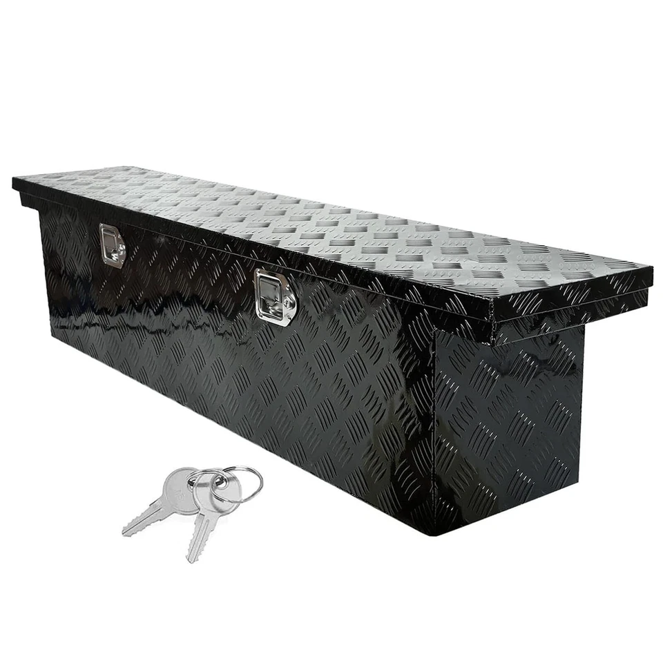 60"(L) x 12"(W) x 14"(H) Pickup Truck Bed Tool Box Trailer Storage w/ Lock Key Foto 3 de 4